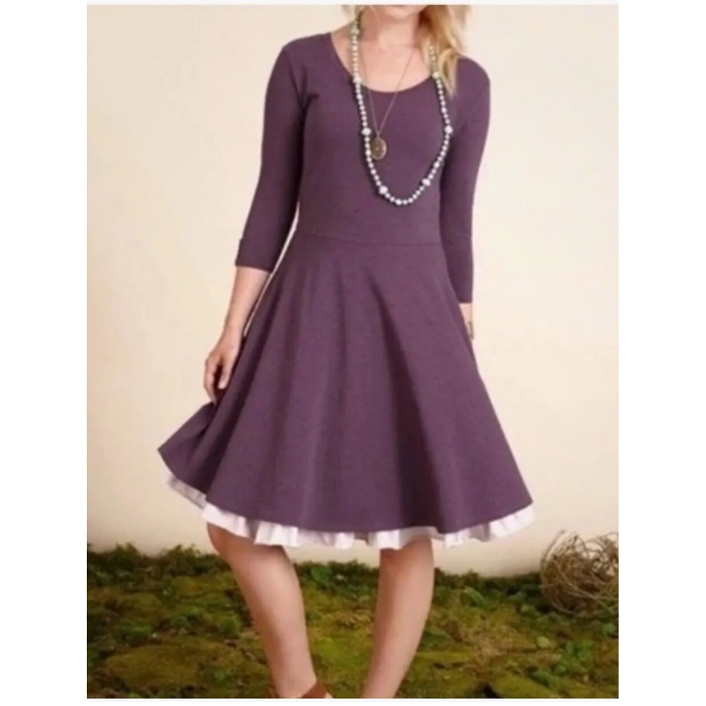 Matilda Jane Queen of Hearts Purple Plum Lavender Fit And Flare Dress Size Small